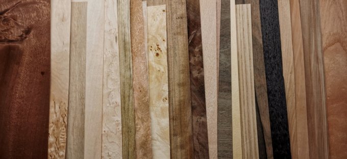 Nuancier 24 essences bois  placages.fr