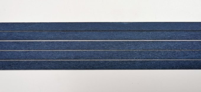Lot 5x Filets de Tulipier teinté bleu 60 x 0.5 cm 