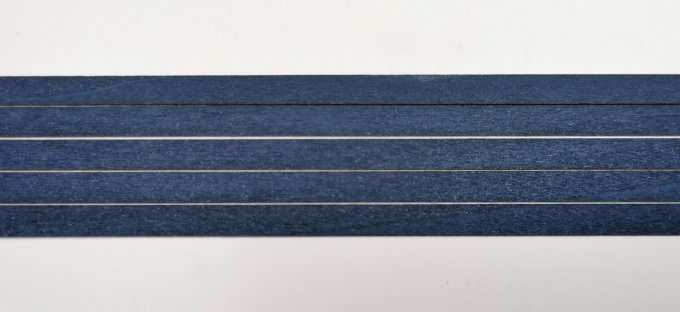 Lot 5x Filets de Tulipier teinté bleu 60 x 0.5 cm 