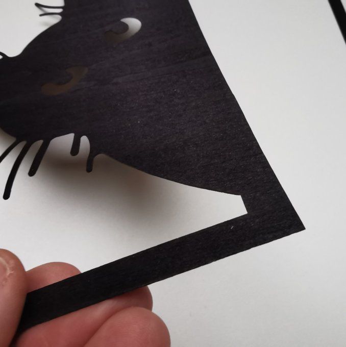 Lot 4 Découpes 20 x 14.5 cm Chat Tulipier teinté noir 