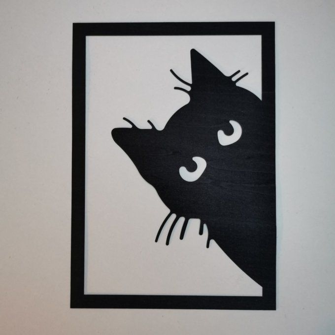 Lot 4 Découpes 20 x 14.5 cm Chat Tulipier teinté noir 