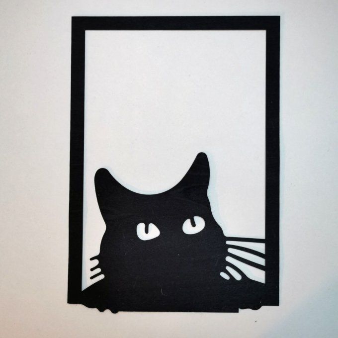 Lot 4 Découpes 20 x 14.5 cm Chat Tulipier teinté noir 