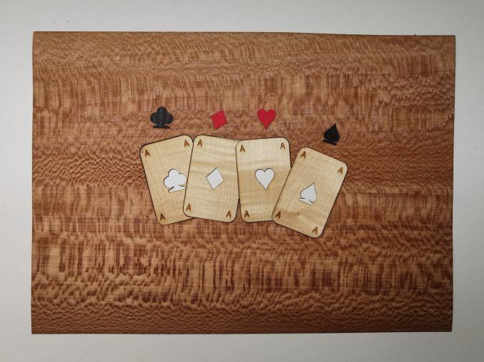 Kit facile marqueterie " Jeu de cartes"  