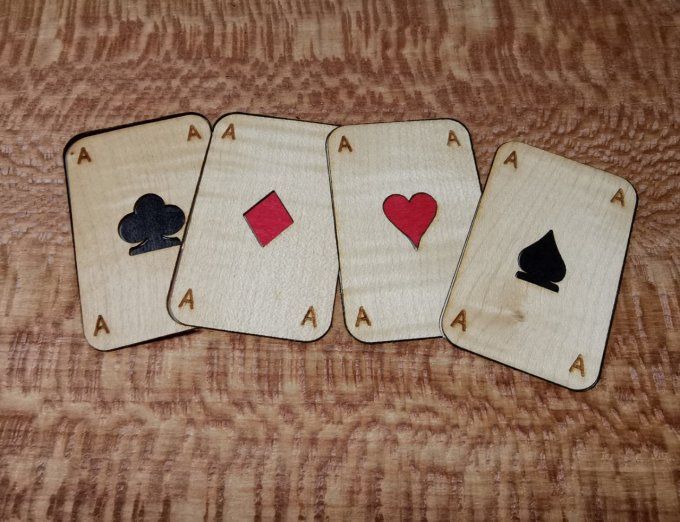 Kit facile marqueterie " Jeu de cartes"  