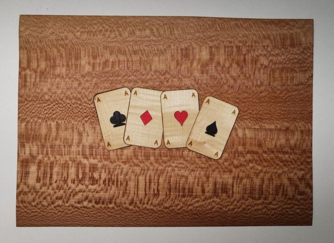 Kit facile marqueterie " Jeu de cartes"  