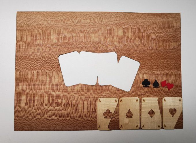 Kit facile marqueterie " Jeu de cartes"  