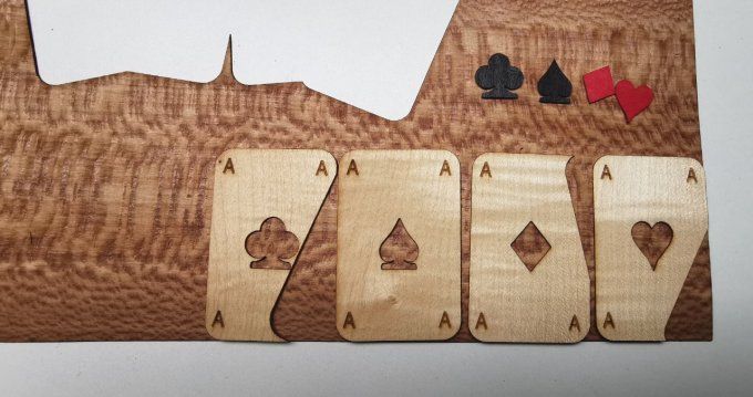 Kit facile marqueterie " Jeu de cartes"  