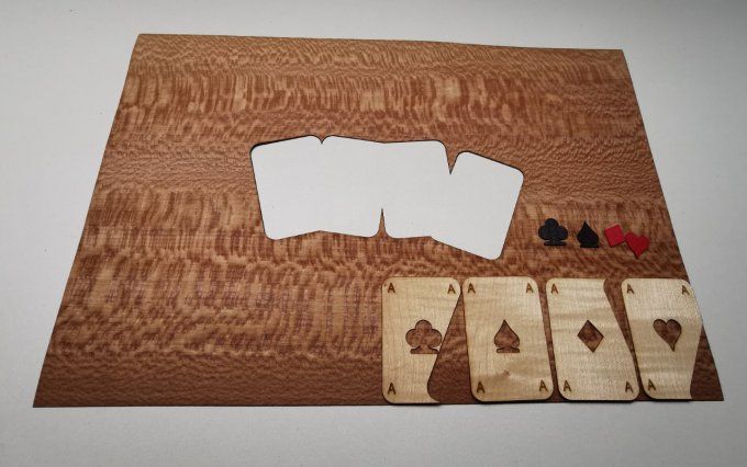 Kit facile marqueterie " Jeu de cartes"  