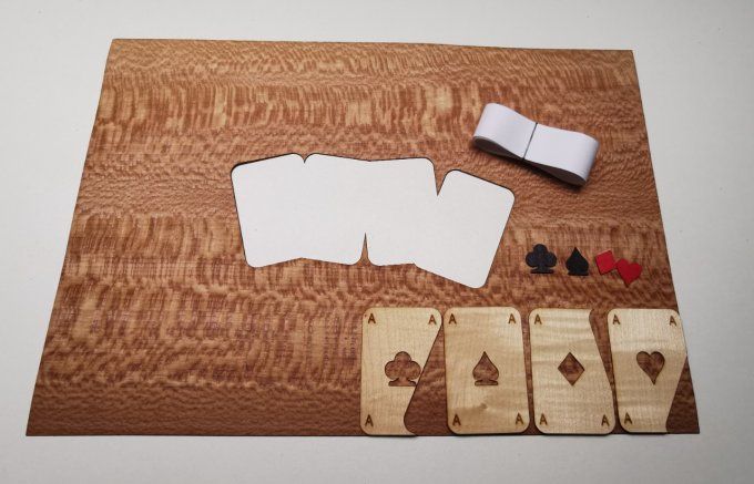 Kit facile marqueterie " Jeu de cartes"  