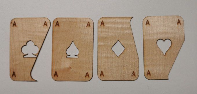 Kit facile marqueterie " Jeu de cartes"  
