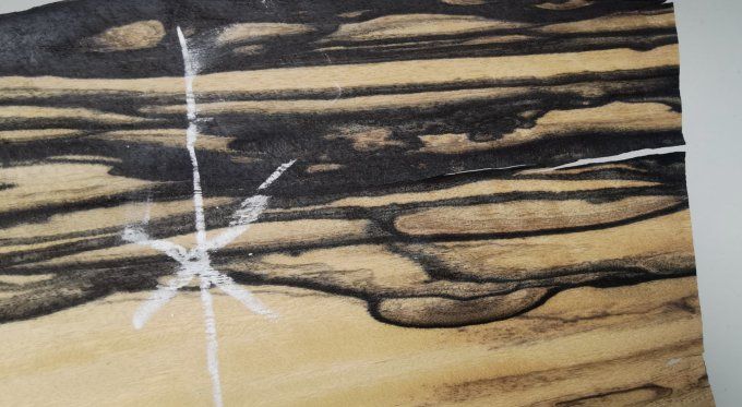 Ebène blanc 52 x 13 cm L115