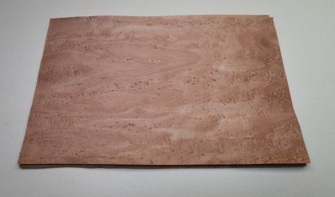 Erable moucheté teinté rose  20 x 30 cm    