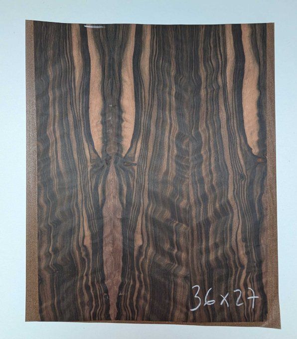 Lot 3x Ebène de Macassar sur support non tissé ép 0.6 mm (B)  