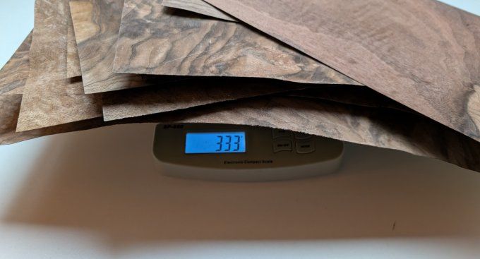 Lot plusieurs feuilles de Loupe de Noyer (333 g)  ép 0.6 mm D5