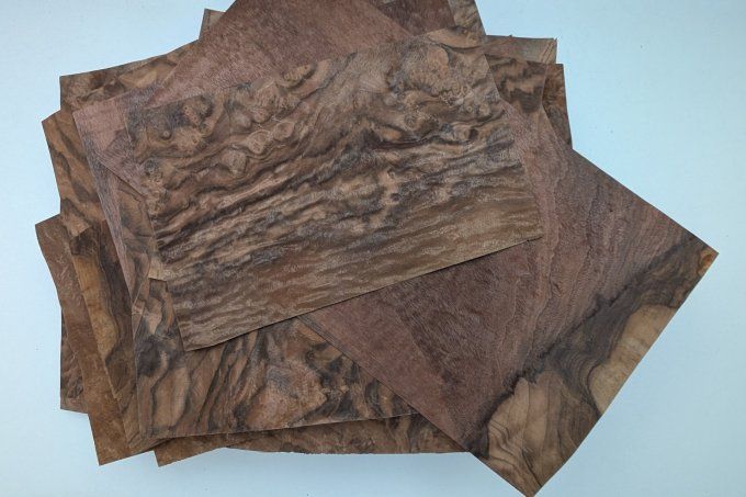 Lot plusieurs feuilles de Loupe de Noyer (333 g)  ép 0.6 mm D5