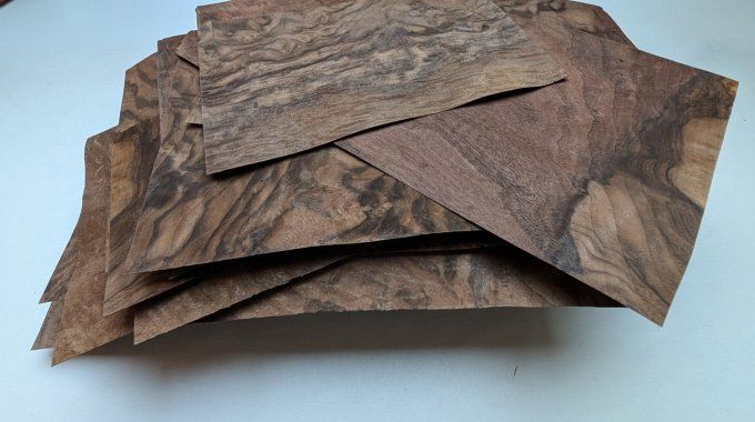 Lot plusieurs feuilles de Loupe de Noyer (333 g)  ép 0.6 mm D5